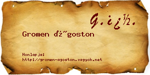 Gromen Ágoston névjegykártya